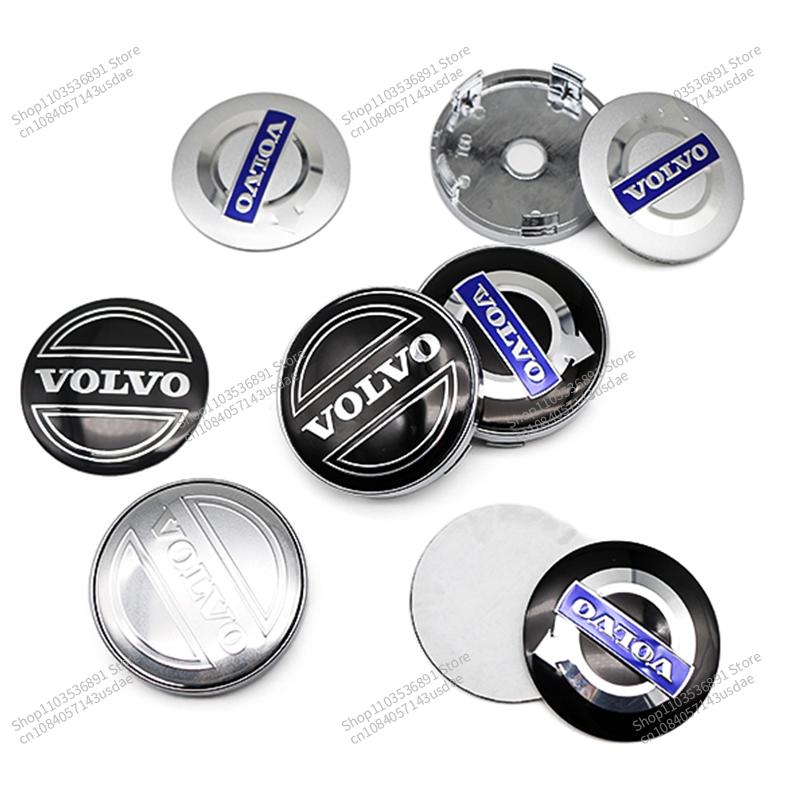 4ks 56/60mm Samolepky na středové krytky kol pro auto Kryty středů kol Pro Volvo Rdesign T6 AWD C30 C70 S40 S60 S70 S80 S90 V40 XC70