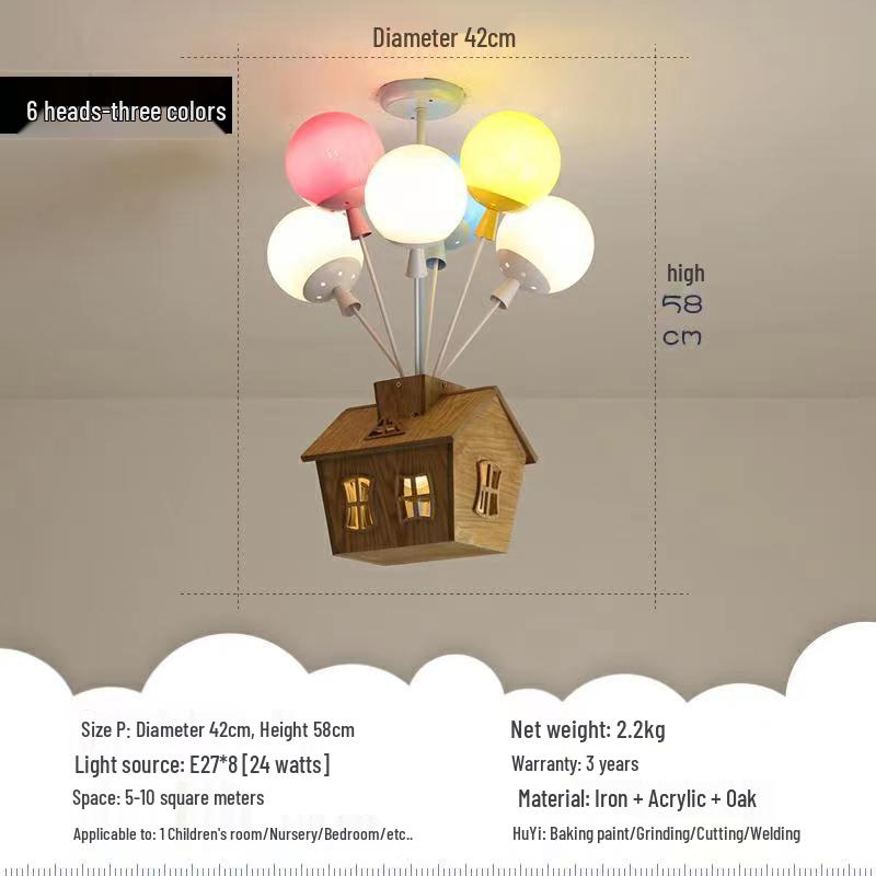 

Dreamy Cartoon Flying House Pendant Lamp for Kids - Creative Decoration for Children s Room or Girl s Bedroom Ceiling White Light