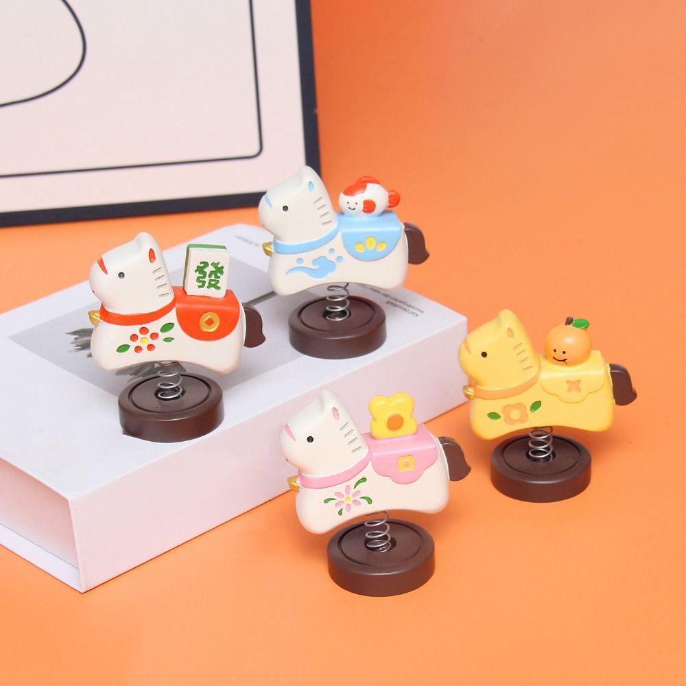 Cartoon Resin Cartoon Horse Statue Handcrafted Rocking Horse Figurine  Home Decoration