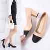 New Summer French Patent Leather Mid-heel Overhead Sandals for Women Retro Skinny Heel Back Empty Shoes 2025