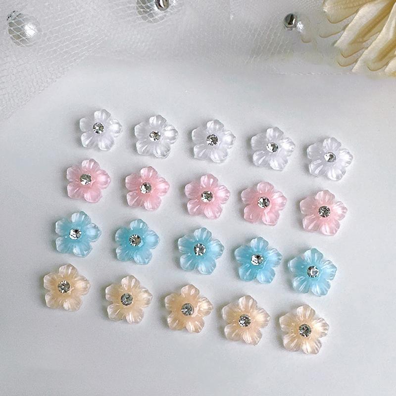 

30 шт. смоляных 3D-цветочных украшений для ногтей, милый маникюр смешанного размера