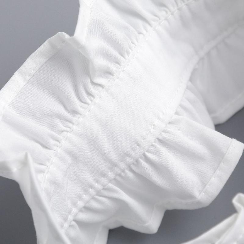 Damen Elegant Plissiert Gerüscht Falscher Kragen Abnehmbare Bluse Stehkragen Halsband Halskrause Choker Bekleidungsaccessoire