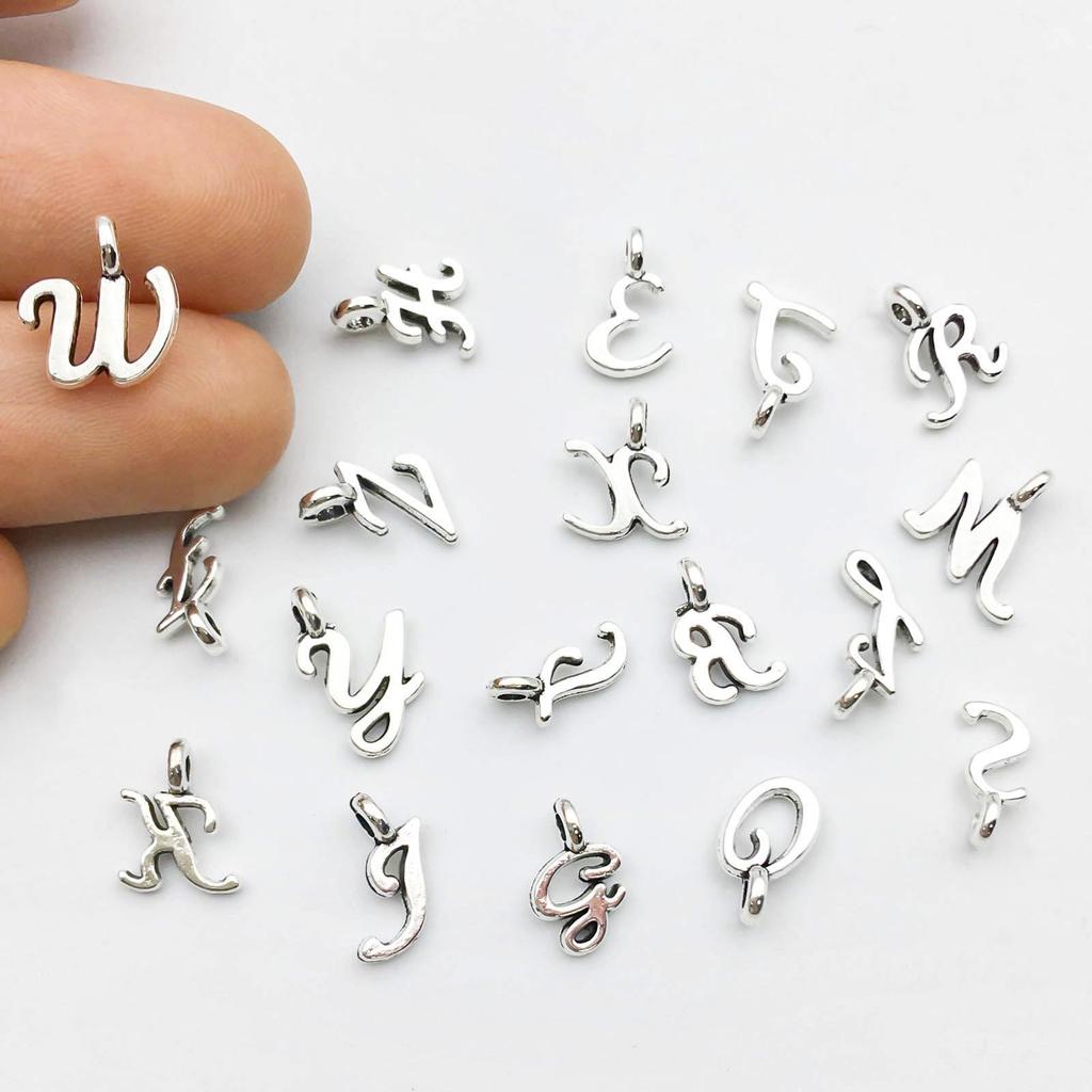 26 Alphabet Alloy Pendants for DIY Bracelets, Necklaces, Earrings & Charms