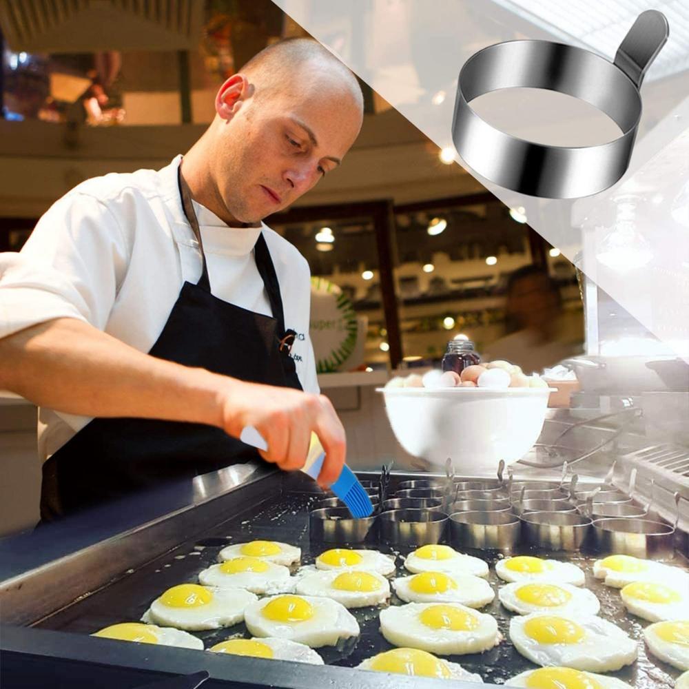 Nonstick Stainless Steel With Handle Baking Egg Frying Mold Omelette Mould Pancake Shaper Egg Ring