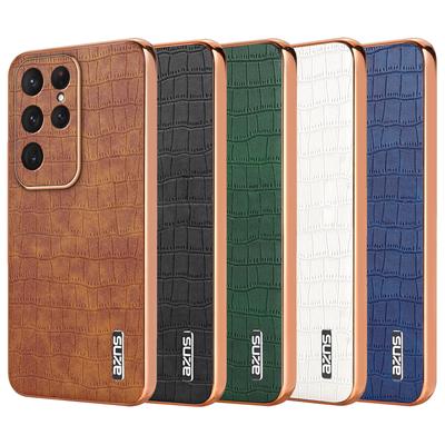 Luxusní pouzdro z krokodýlí kůže pro Samsung Galaxy S24 S25 Ultra S24 FE, nárazuvzdorná ochrana a zesílený kryt objektivu fotoaparátu