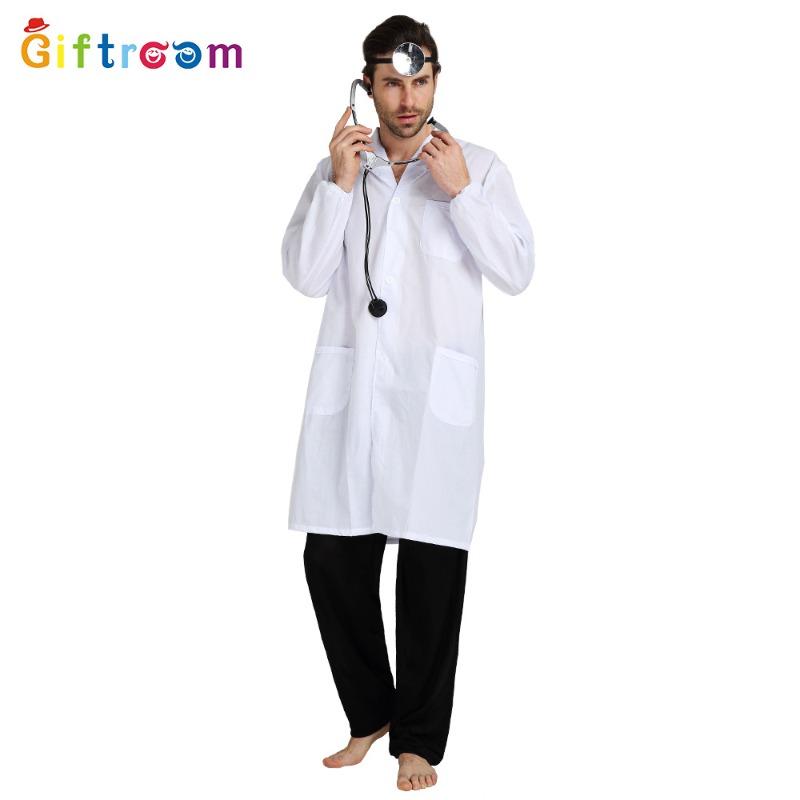 Halloween Masquerade Party Costumes Men's White Coats Doctor Experience Emergency Room Suits