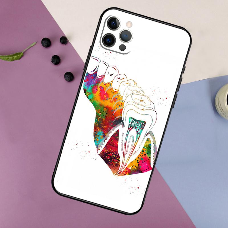 The Dentist Tooth Phone Case For iPhone 16 15 14 13 12 11 17 Pro Max 13 mini 16 Plus 16e 17 Air Bumper Cover
