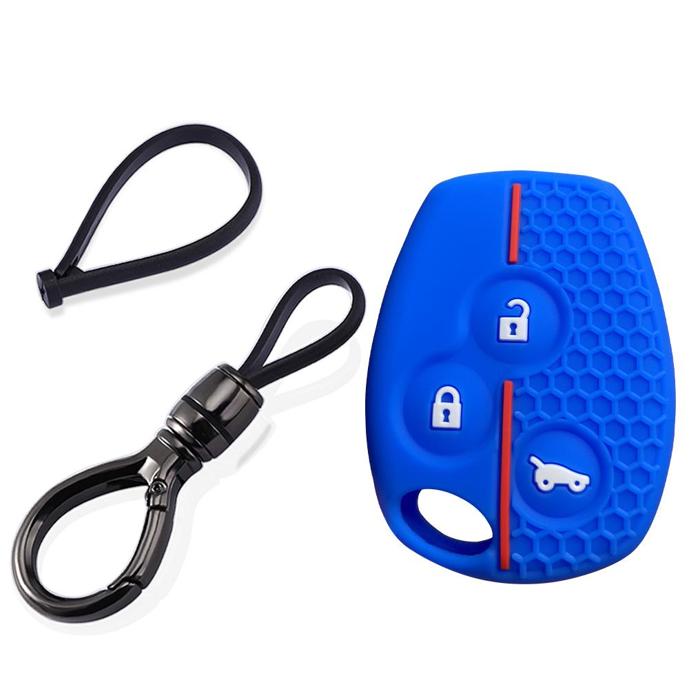 For Renault Logan Duster Clio Lll Traffic For Nissan Terrano Almera 2-Button Silicone Car Key Case Cap Cover Keychain Fob Shell