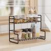 Kitchen double-layer storage rack, spice organizer, bathroom storage rack, multifunctional desktop storage rack