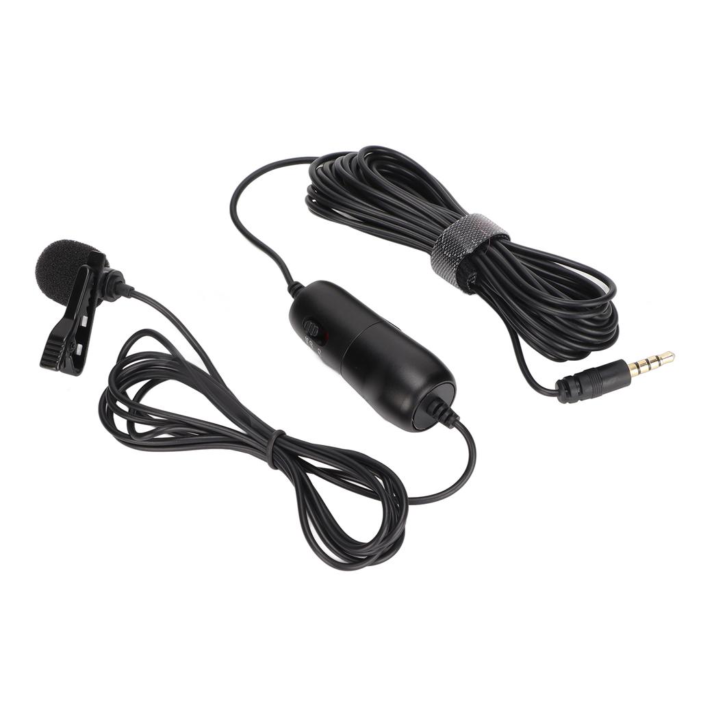 S2 Lavalier Microphone Professional Lapel Mic with 6.5mm Adapter for Recording Video Vlogs Podcasts Interviews