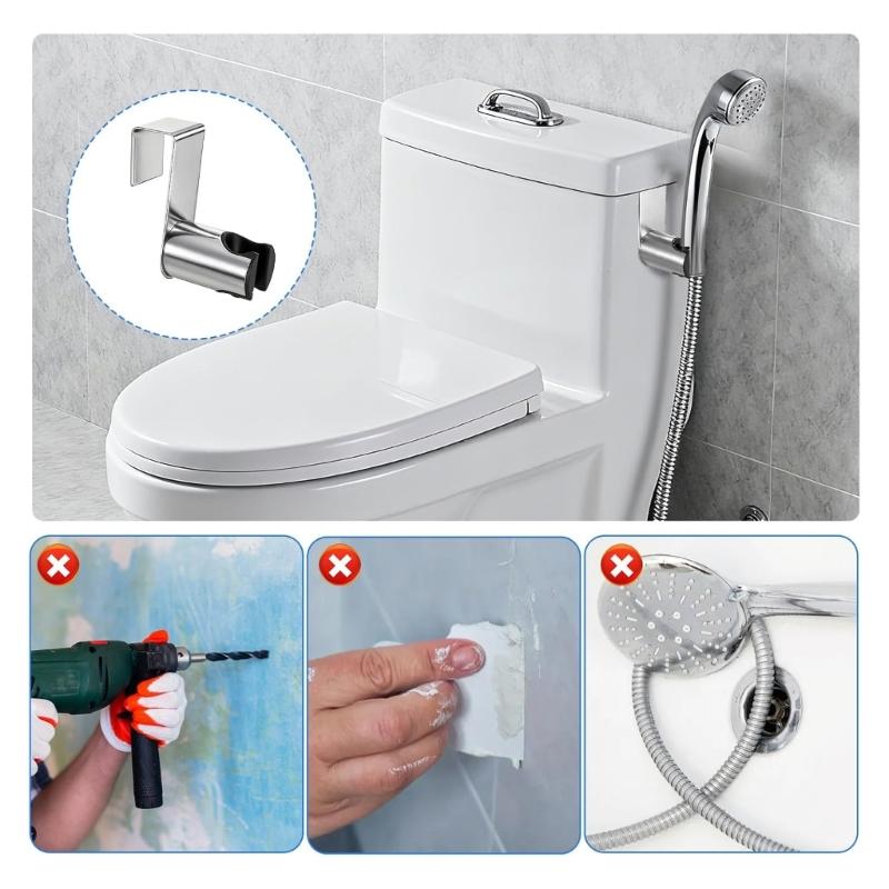 Stainless Steel Bathroom Shower Holder Universal Mount for Handheld Sprayers and Bidet Installation