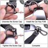 Car Genuine Car Key Lost Smart Key Universal Black [Wisdompro] Keychain, Leather, Chain, Prevention, Type, Stylish, Unisex, (Carabiner Clip)