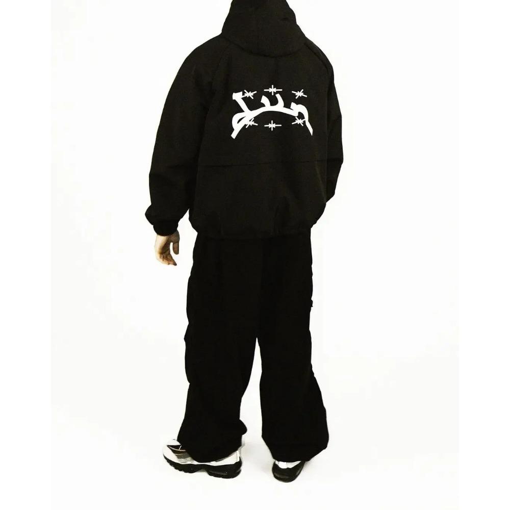 ZYLLO Streetwear Y2k Tepláková bunda Retro Klasický Potisk Větrovka na Zip Mikina s Kapucí Pánská Dámská Móda Harajuku Bomber Bunda Topy