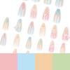 Summer 3D Butterfly Nail Art Almond Press-Ons - Gradient Bubble Bead Design