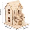 LED Wooden Christmas House Village Decorations Unfinished Wood Xmas House DIY Ornaments Christmas Table Centerpieces