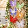 Flower Pattern Artificial Butterfly Gradient Color 3D Silk Yarn Butterfly  Wedding Party Decoration