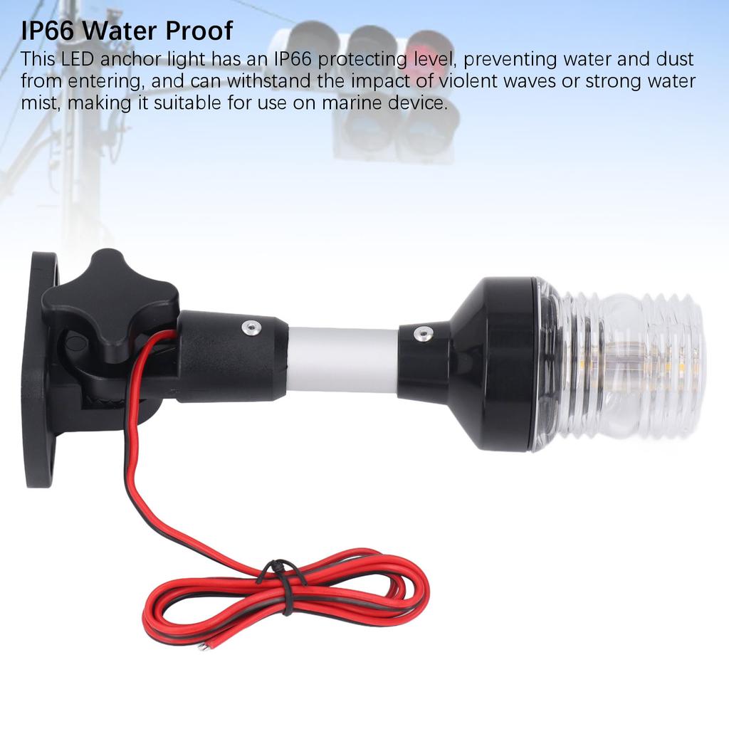 6 Inch Folding Anchor Light All Round Boat Light 33LED 3NM Visibility IP66 Water Proof Marine Lamp with 5m Extension Cord