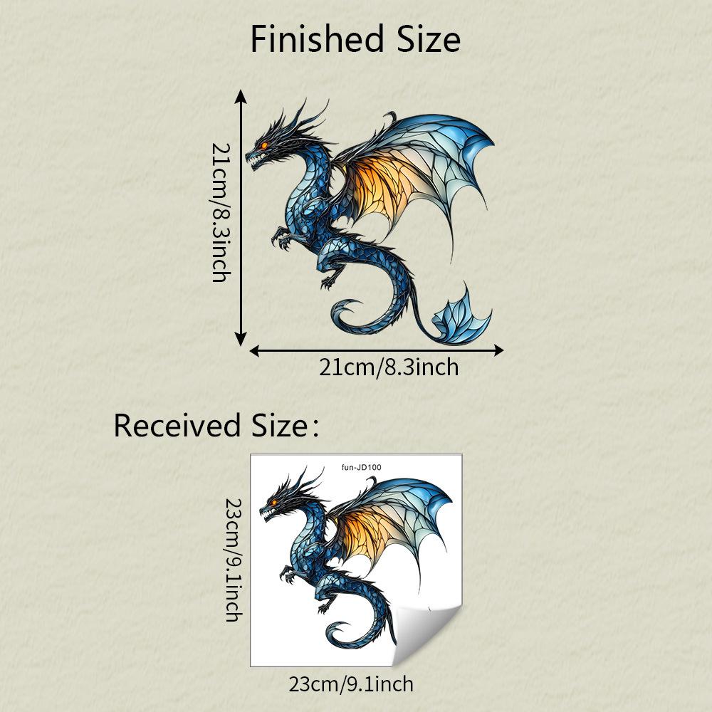 

Креативное Расписное Свирепый Дракон Стеклянное Окно Украшение и Декор Дома Статическое Электричество Наклейки на Окна