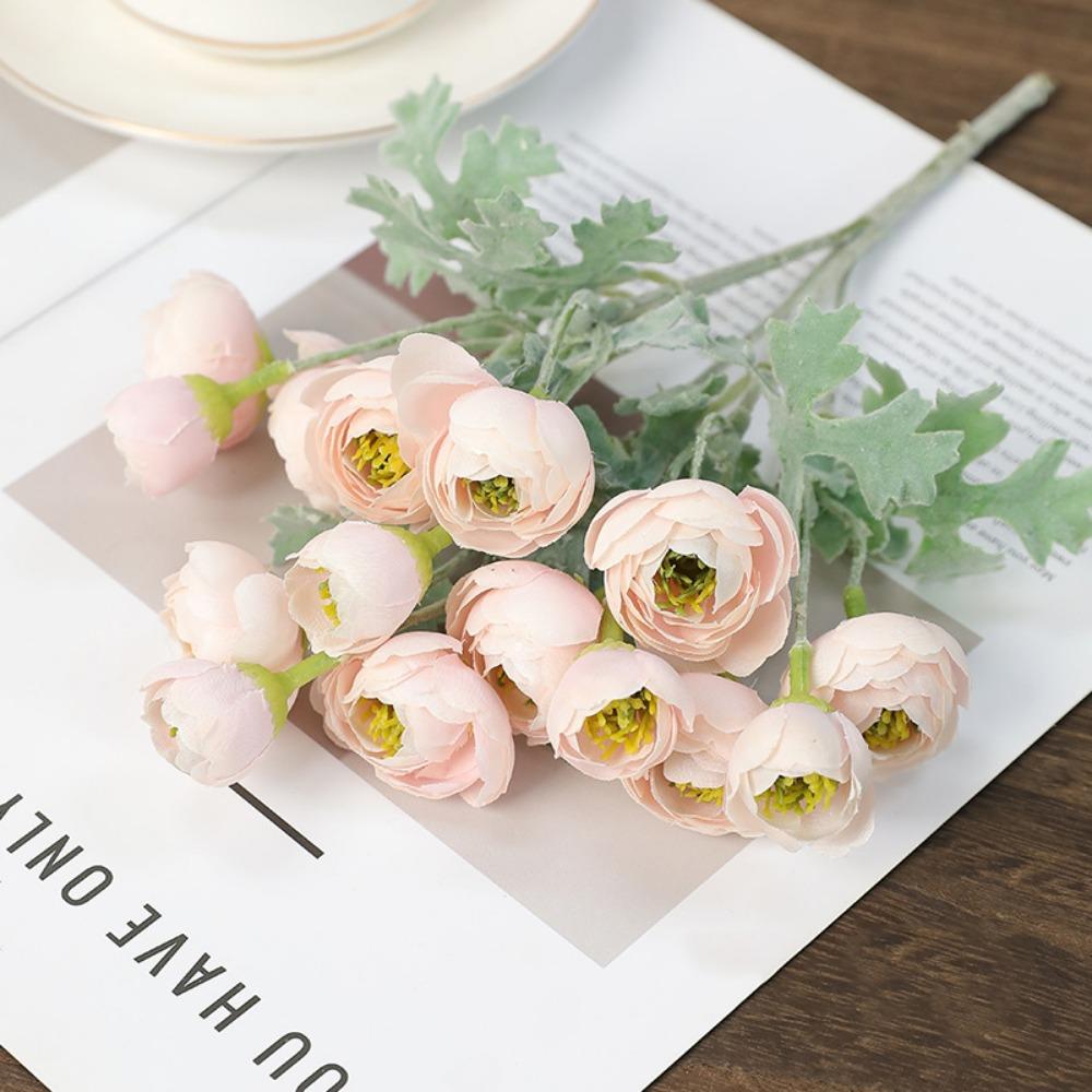 Multicolor Simulation Camellia Flower 15 Heads Faux Flower  Wedding Ornament