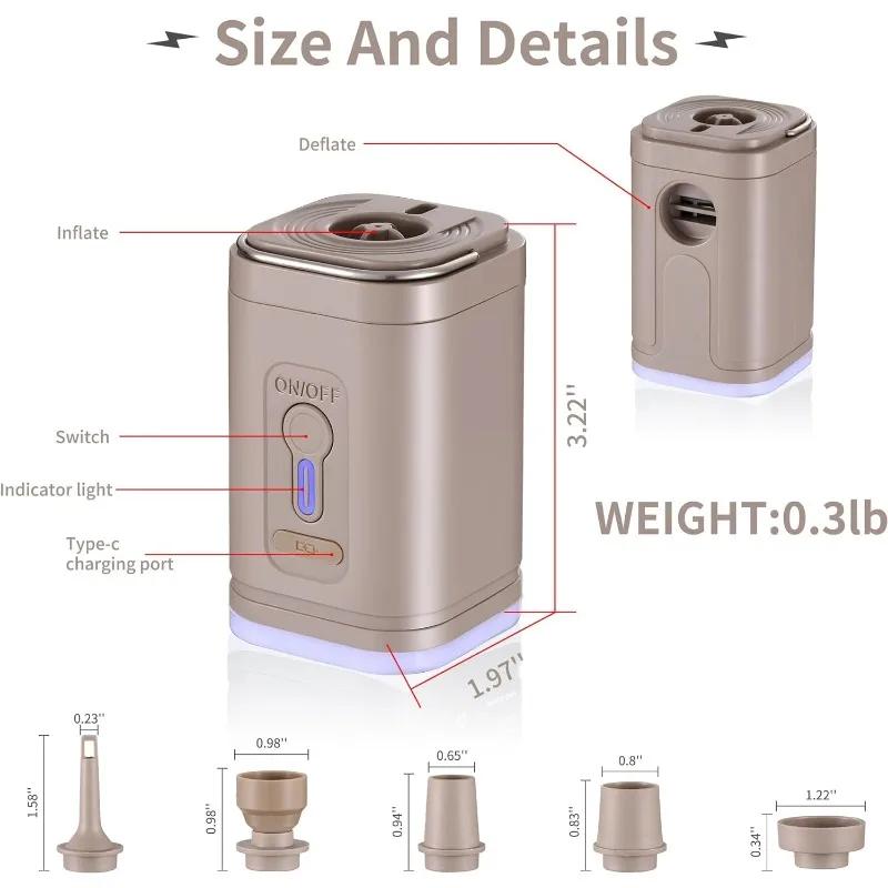 Portable Electric Air Pump Wireless Air Compressor Pumps Outdoor Camping Light for Cushions Swimming Ring Inflatable Pumps