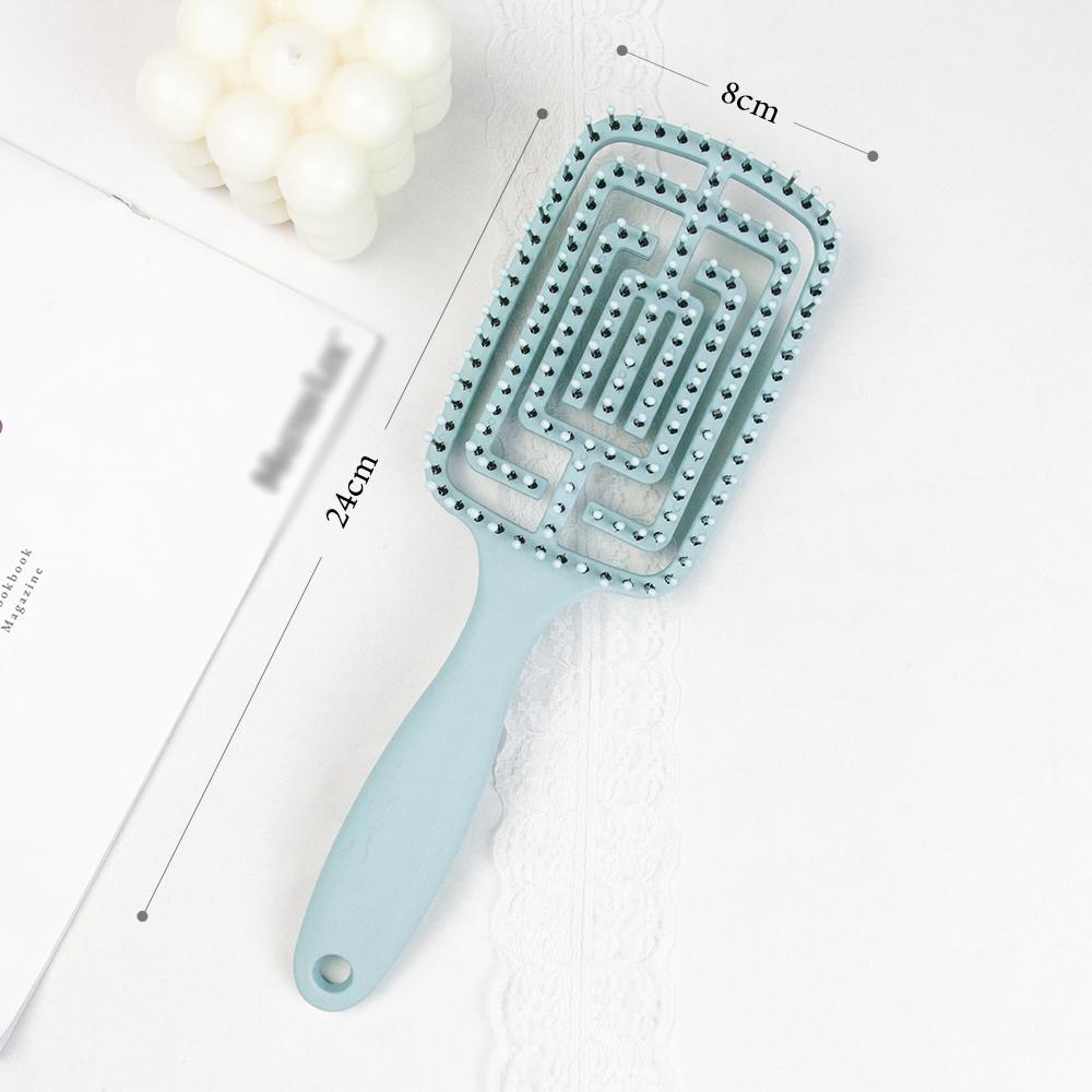

Women s Exclusive New Massage Comb Plastic Arc Hollow Fluffy Styling Bone Comb for Enhanced Hair Care And Grooming синий