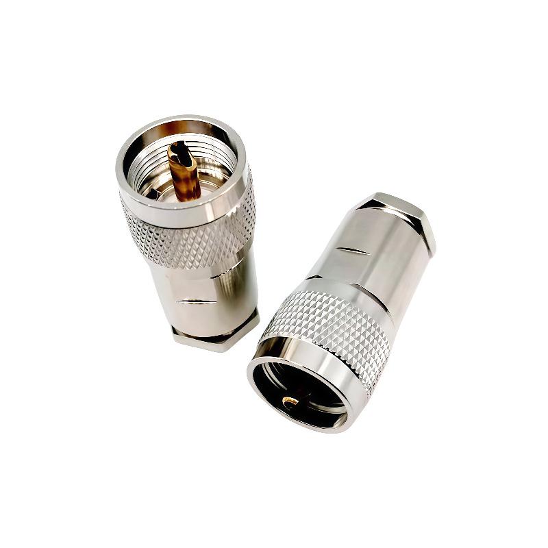 Pure Copper SL16 Male Coaxial Cable Connector for Two-Way Radio, RG8U 50-7 Feeder with Coarse Pin M Mount.