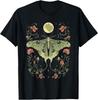 Luna Moth Celestial Moon Floral T-shirt