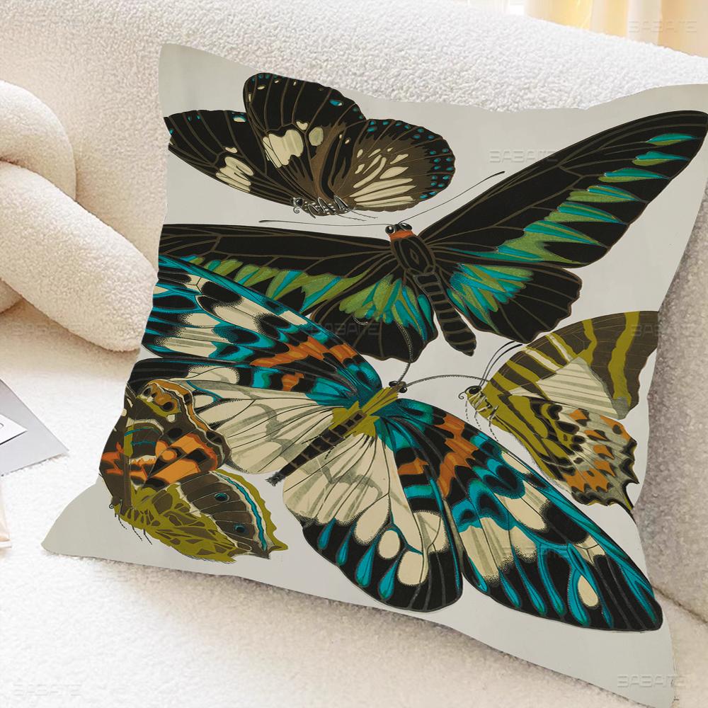 Butterfly Art Office Cushion Pillowcase Car Cushion Cover45X45CM Lumbar Pillowcase Sofa Pillowcover
