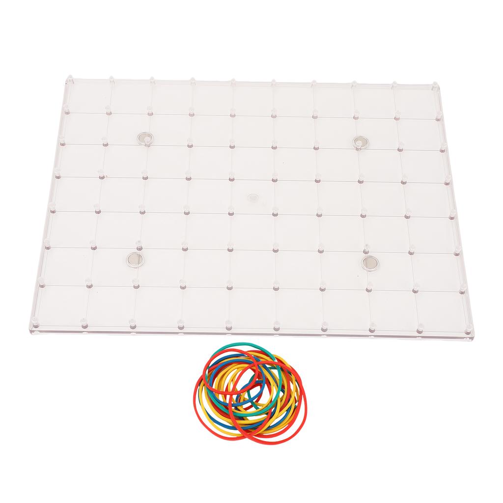 Geometry Board Plastic Double Sided 80 Pins Multifunctional Rubber Band Peg Board for Home