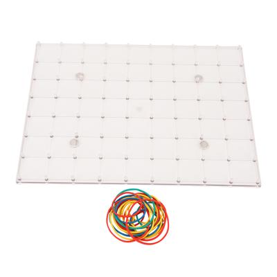 Geometry Board Plastic Double Sided 80 Pins Multifunctional Rubber Band Peg Board for Home
