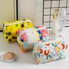 Floral Print Makeup Bag For Women Portable Simple Large Capacity Soft Storage Bag For Travel