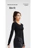 Juyi Hall Women's Long Sleeve Slim Fit Running & Yoga T-shirt with Built-in Bra