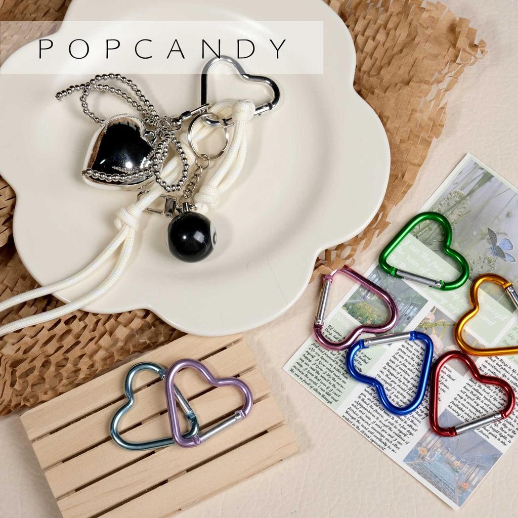 Heart-Shaped Colorful Backpack Keychain with Aluminum Alloy Snap Hook - Outdoor Carabiner Jewelry Pendant