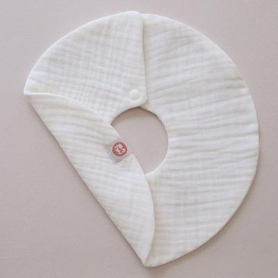 Mumu & Dudu 360 Rolling Bib 15 Colors Double-sided Gauze Bib for Newborn Baby, 1) Plain_ivory, 1 Piece