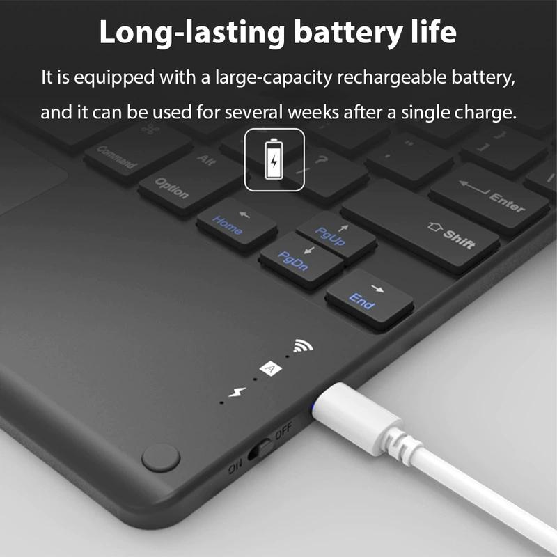 2025 For iPad Wireless Keyboard with Touchpad For Xiaomi Samsung Android iOS Windows For Phone Tablet Laptop Bluetooth Keyboard