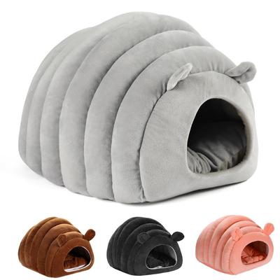 Pet Köpek Kedi Yatak Yuvarlak Peluş Yavru Sıcak Uyku Yuva Yatak Kedi Igloo Mağara Evi