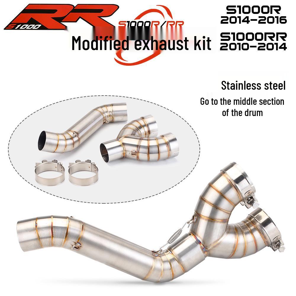 Applicable S1000RR/S1000R Titanium Mid-Pipe (2010-2016) Backpressure Muffler Removal Exhaust Mod