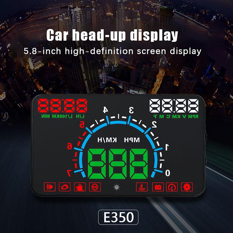Informações de Condução do Carro Head Up Display Velocímetro Consumo de Óleo Velocidade Temperatura da Água Projetor de Para-brisa HUD OBD2 Caminhão