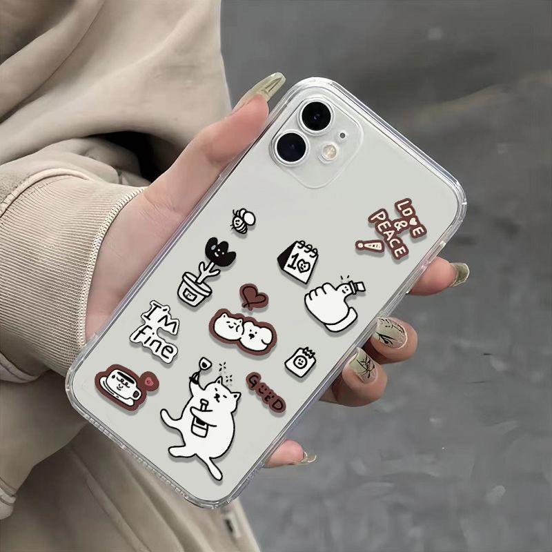 

Мягкий чехол с мультяшным котом для Apple 17/16 Pro Max (Точное отверстие) Apple 14 Pro