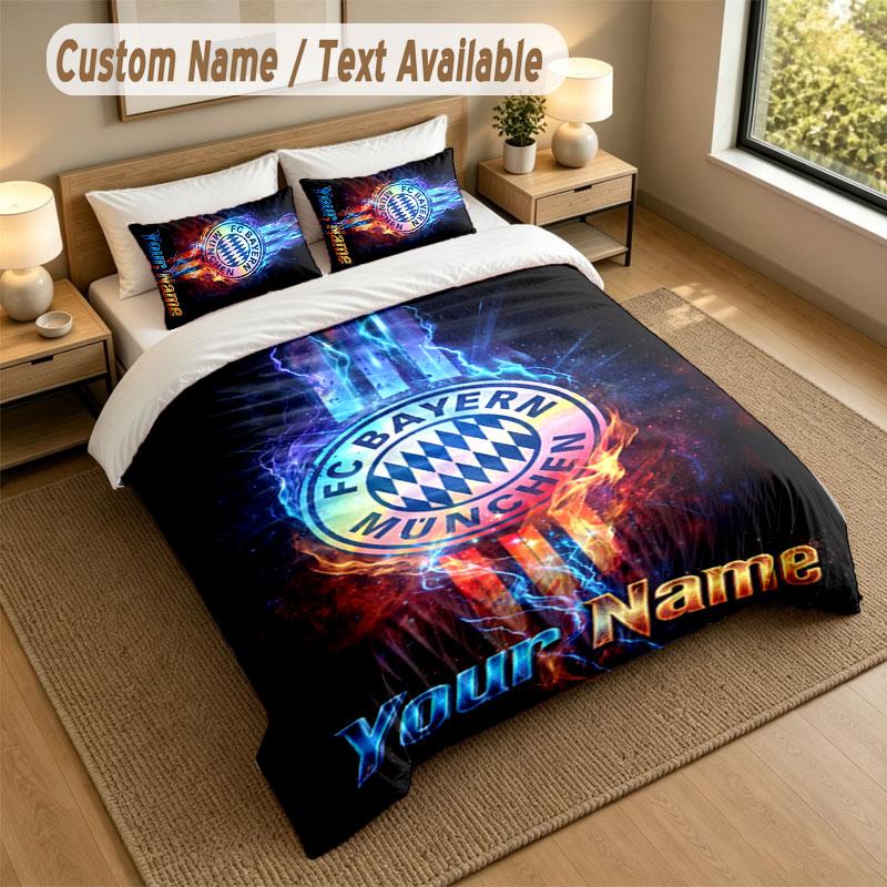 Bedding Set 1 Duvet Cover 2 Pillowcases Bayern Munich Print Soft Bed Linen Bedroom Decor