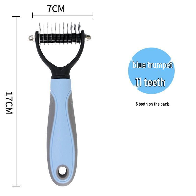 Cross-Border Fine-Tooth Flea Comb for Cats & Dogs - Plastic & Steel Needle Design for Easy Hair & Flea Removal