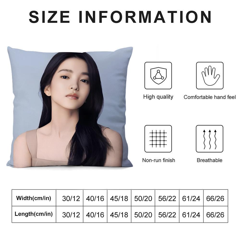 Kim Tae Ri Cushion Cover Soft Plush Fabric Double-Sided Printed Sofa Cushion Cover For All Seasons Home Decor Gift