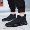Large Size Elastic Socks Shoes High-top Fly-woven Mesh Lazy Tide Shoes One-pedal Casual Sports Running Men's Shoes