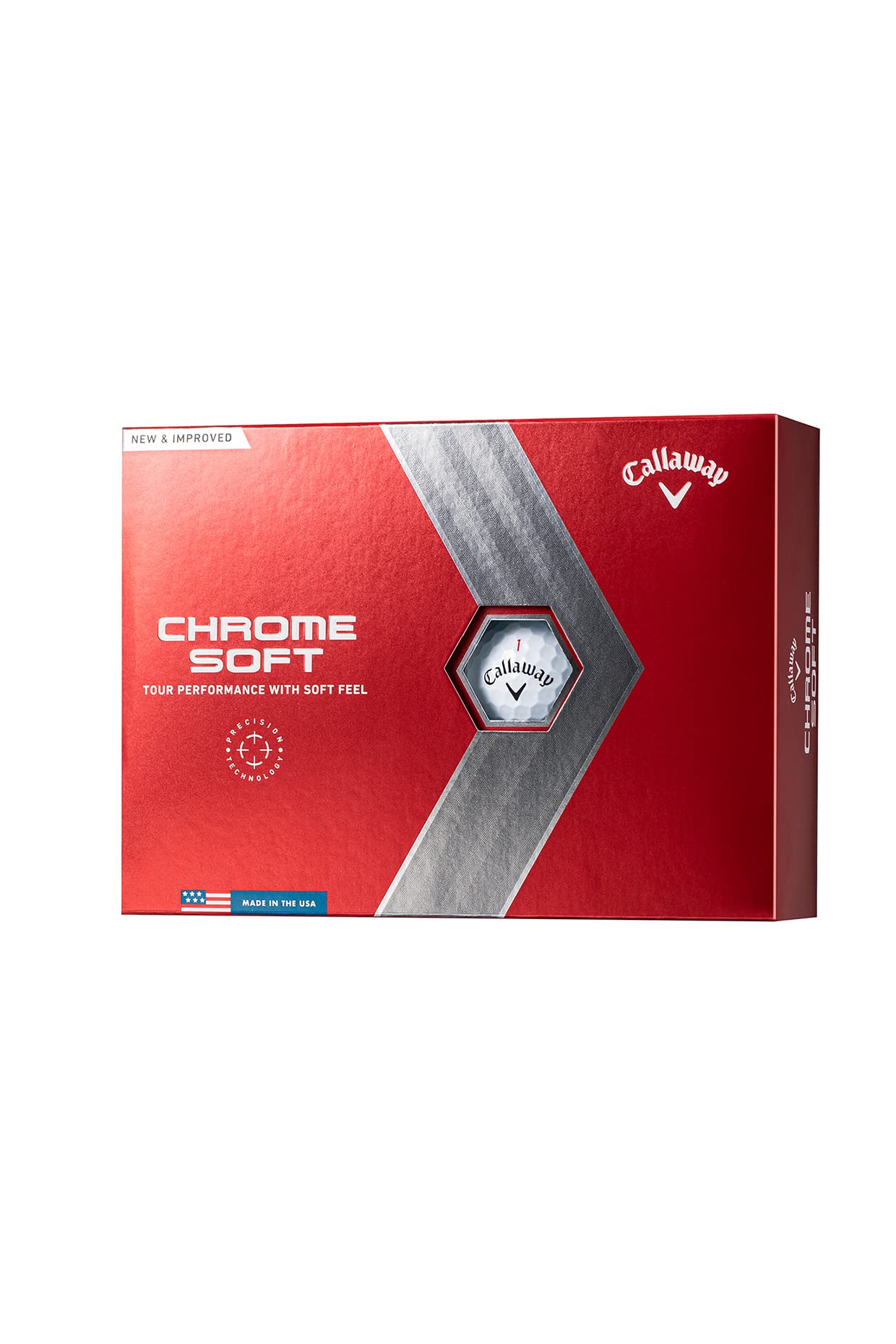 

Callaway Golf Ball CHROME SOFT 2022 1 Dozen 3 Piece Construction White (12 Pieces)