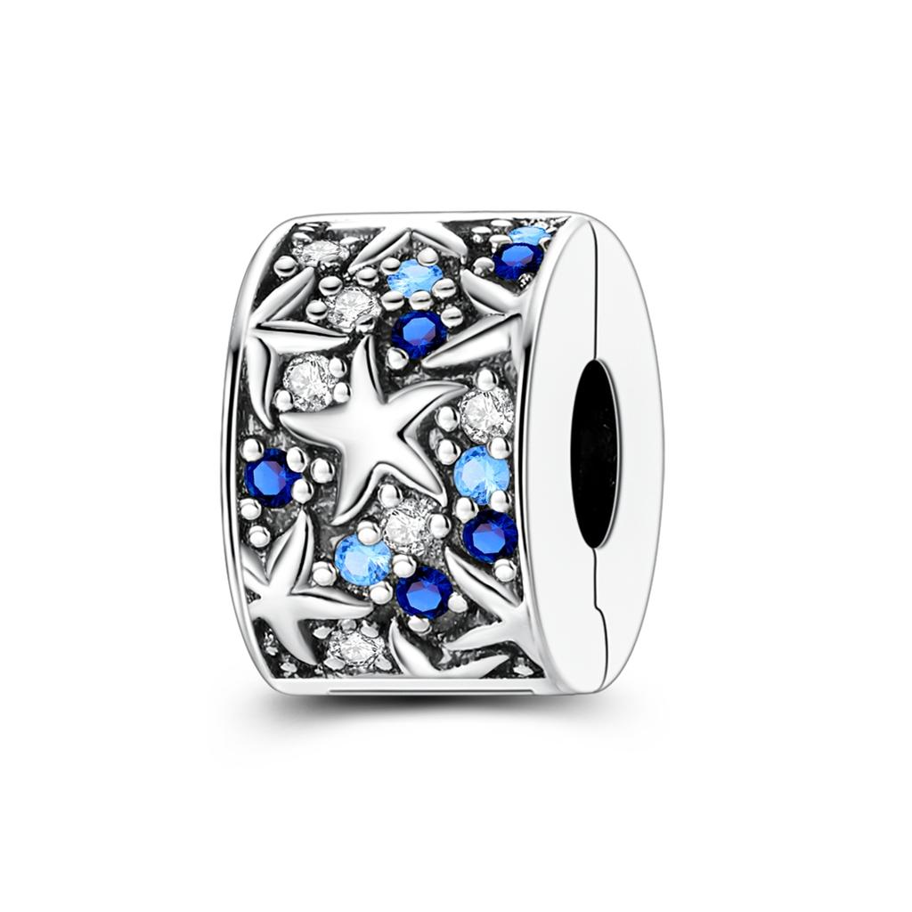 Charms Original 925 Silber Blaue Perlen Passend für Armband Anhänger DIY Für Frau Feinschmuck