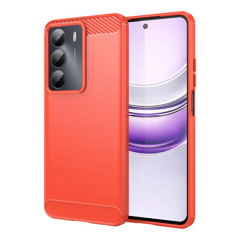 

Для чехла Realme C71 Чехол Realme C71 Противоударный Защита от ударов Мягкий силикон Карбоновое волокно Задняя крышка Для чехла Realme C71 6,67 дюйма Realme C71 красный