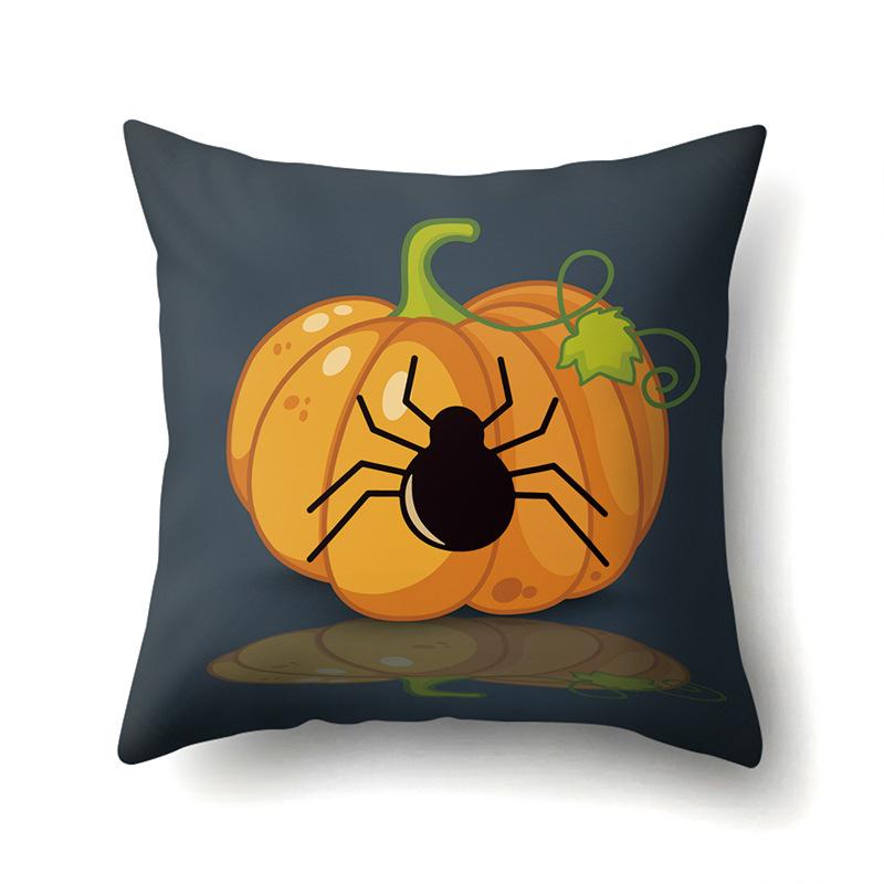 Halloween Polyester Pillow Case Car Waist Pillow Pumpkin Sofa Cushion Cover Office and Home Pillow Case