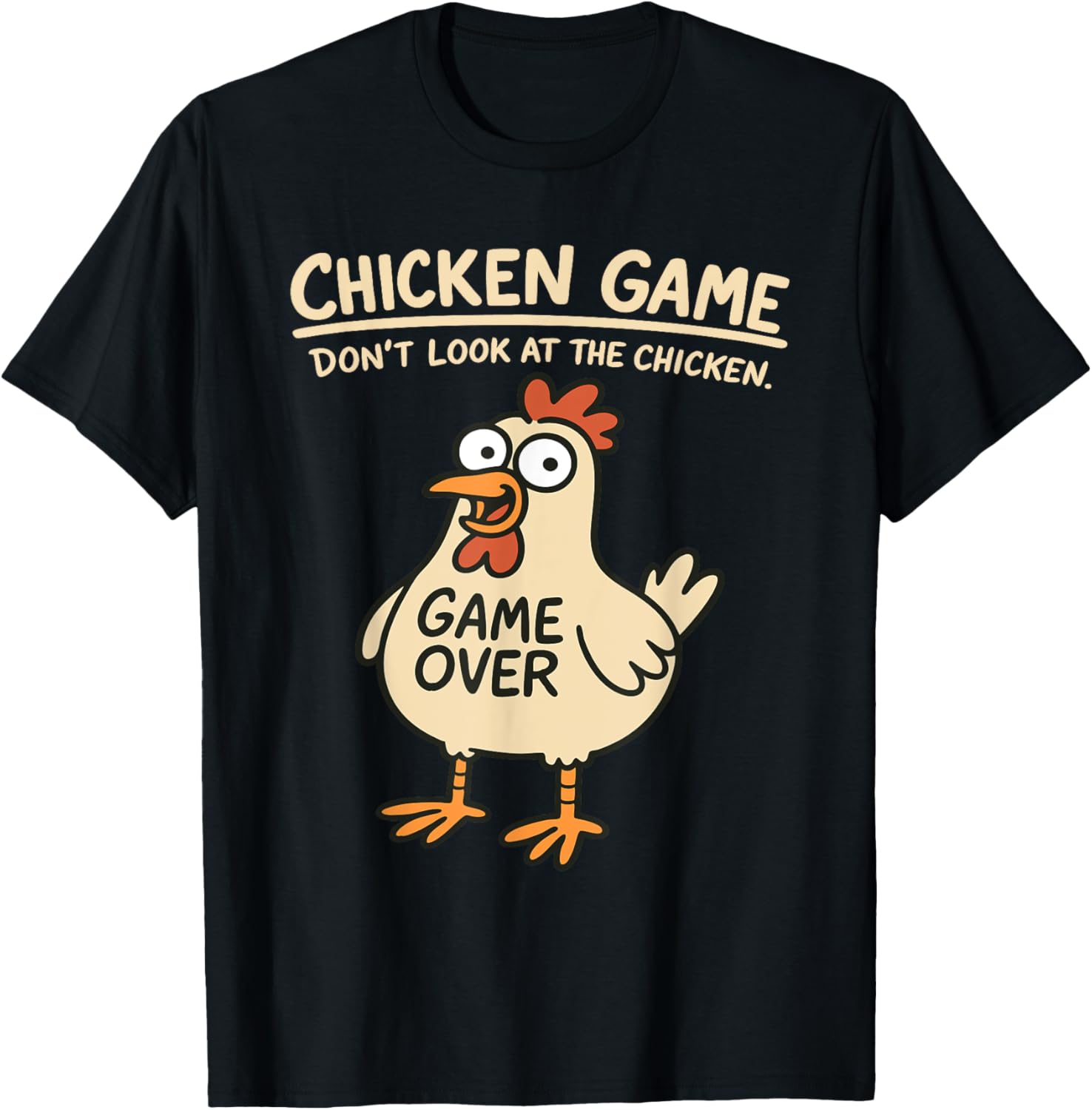 2026 Funny Chicken Game Funny Chicken Tee Hombre Dont Look At The Chicken Custom Printed Graphic Mens Casual Top Ropa Hombre S