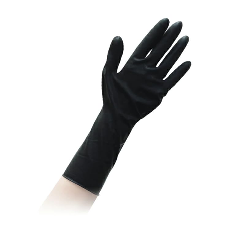 [Beaute & Sante Marche] Okamoto Black Gloves, Large, 50 count + Original Logo Sticker