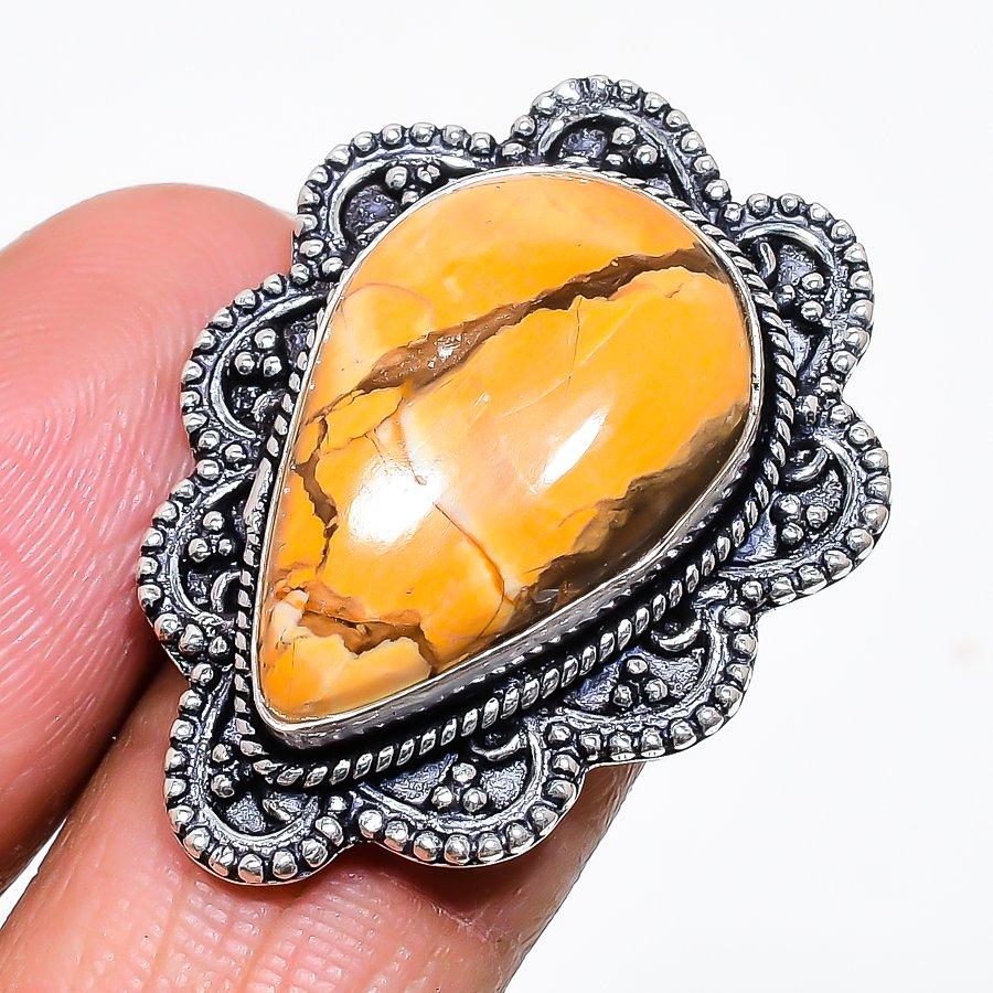 Natural Brecciated Mookaite 925 Sterling Silver Jewelry Ring Size 6.5 R8L79